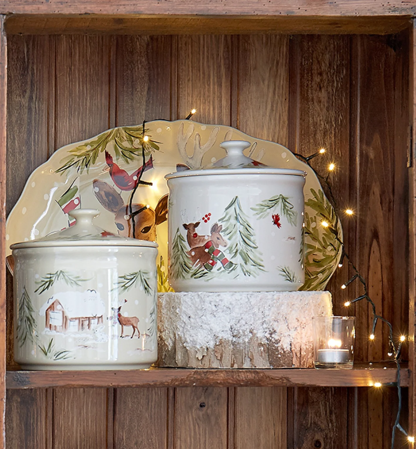 Cookie Jar Deer Friends White - Image 3